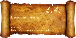 Lendvay Anna névjegykártya