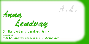 anna lendvay business card